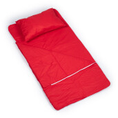 Sac de dormit de bumbac cu perna si fermoar 140x75 cm Nativo Dreams Rosu